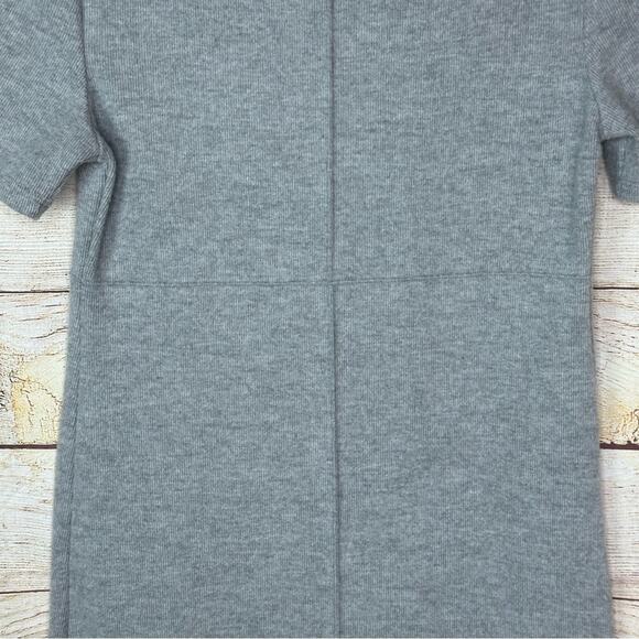 Zara Nouveau Gray Block accent print Dress Short Sleeve Knit Classic 1960s style - Picture 4 of 5